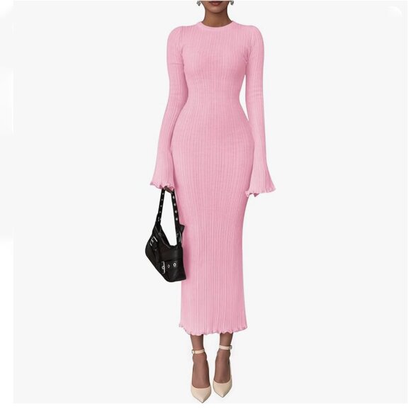 Pretty Garden Sweater Dress w Bell Sleeves NWT - Picture 2 of 12